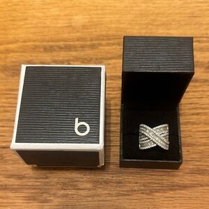 Bloomingdale's white gold diamond Crisscross Ring